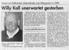 Willy Koll verstarb pltzlich und unerwartet in Mnchen.
